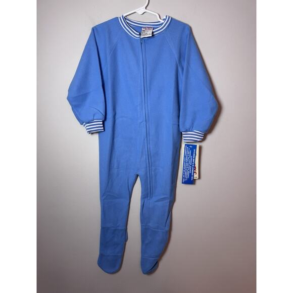 Carters "watch The Wear" Vintage Blue Fleece Footie Pjs Zip Up Sz 2T NWT - Picture 1 of 10